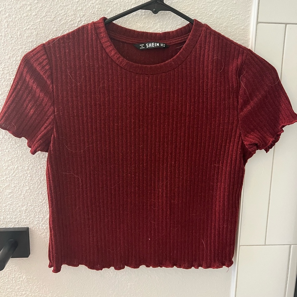Maroon Crop Top